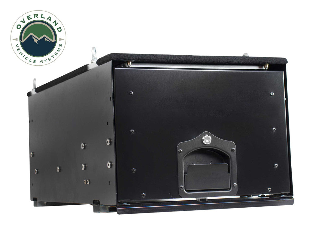 OVERLAND VEHICLE SYSTEMS | Cargo Box With Slide Out Drawer Size Black Powder Coat Universal (21010301)