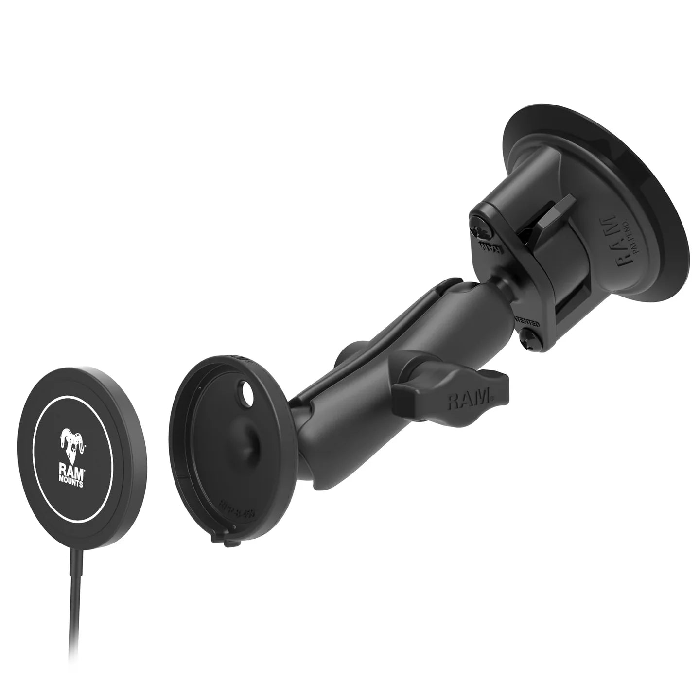 RAM MOUNTS | RAM Twist-Lock Suction Cup Mount with RAM Qi2 15W Wireless Charger