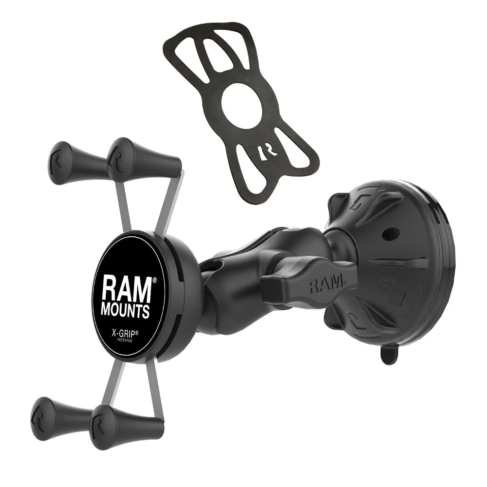 RAM MOUNTS | RAM X-Grip Phone Mount with Low-Profile Suction Cup - Short