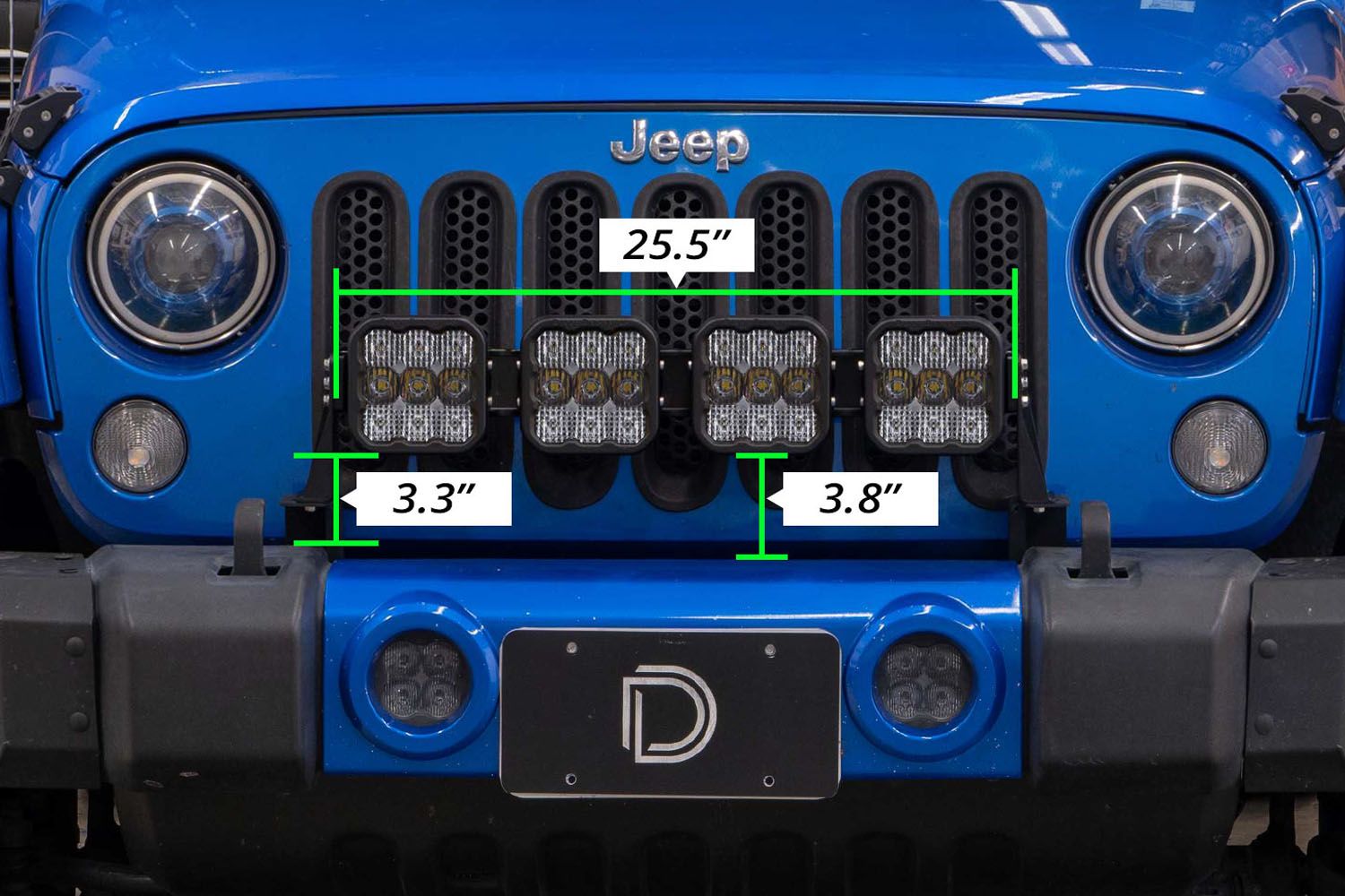 DIODE DYNAMICS | Jeep JK Wrangler 2007-2018 SS5 Grille CrossLink Lightbar Kit