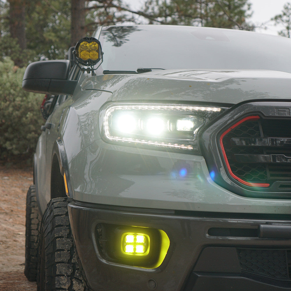 BAJA DESIGNS | Ford Ranger 2019-2024 & Bronco 2021-2024 Squadron SAE Fog Pocket Light Kit With OEM Plastic Bumper Capable Bumper