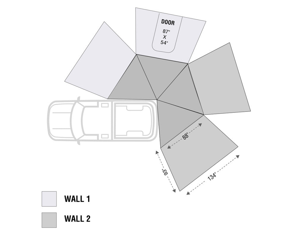 OVERLAND VEHICLE SYSTEMS | Nomadic 270 LT Awning Wall 1 Passenger Side (18229909)