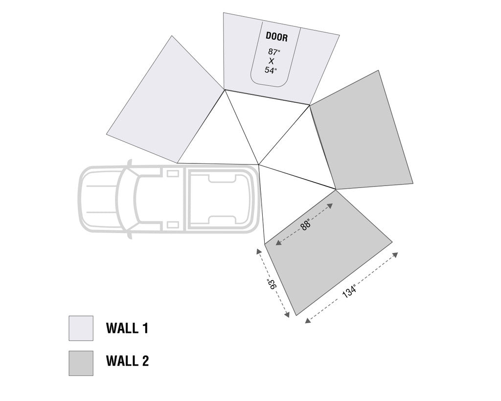 OVERLAND VEHICLE SYSTEMS | Nomadic 270 LT Awning Wall 2 Passenger Side (18239909)