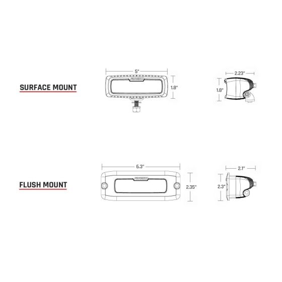 RIGID INDUSTRIES |  SR-Q Series Pro Spot Diffused Midnight Surface Mount | Pair (905513BLK)