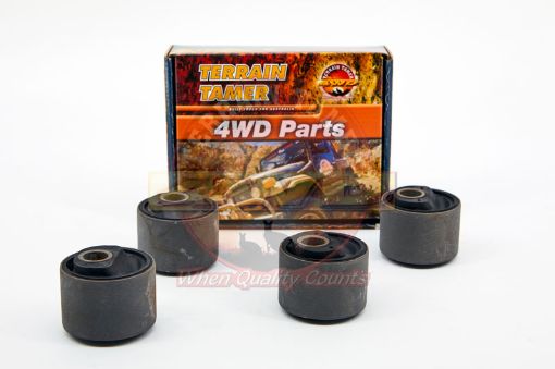 TERRAIN TAMER | Land Cruiser 70 Series HZJ76 & VDJ76 From 1/2007 Front Castor Bushing Kit Correction 2.5 DEG Raised Height 1-2" Rubber (TSBK0012R)