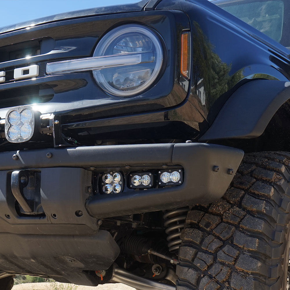 BAJA DESIGNS | Ford Bronco 2021-2023 Squadron Pro Dual S2 Sport Steel Bumper Fog Pocket Light Kit Steel Bumper