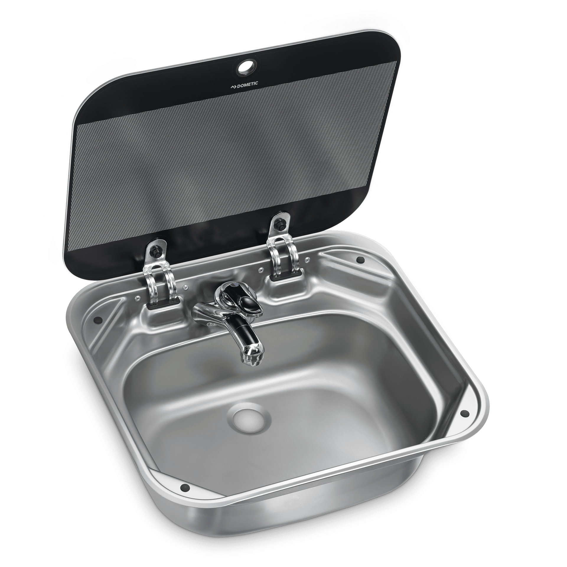 DOMETIC | VA8000 Series Square Sink with 1-Hole Faucet And Glass Cover (9102303252)