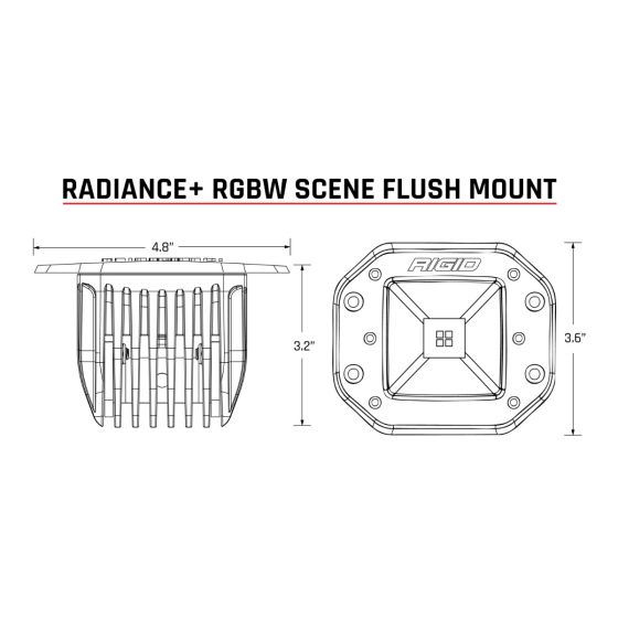 RIGID INDUSTRIES | Radiance+ Scene RGBW Flush Mount | Pair (682153)