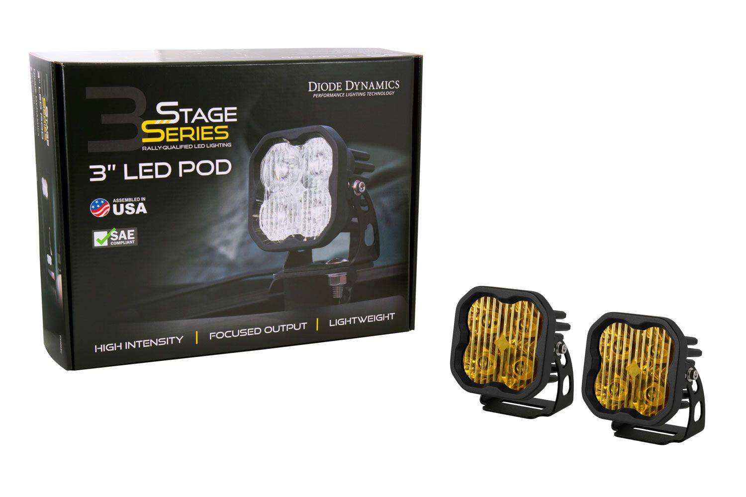 DIODE DYNAMICS | SS3 SAE Yellow Sport LED Pod (Pair)