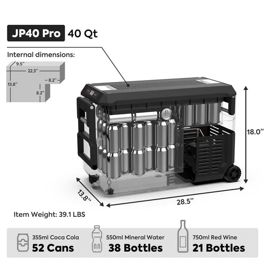 ICECO | 40QT JP40 Pro Wheeled Portable Freezer Camping Fridge With Cover