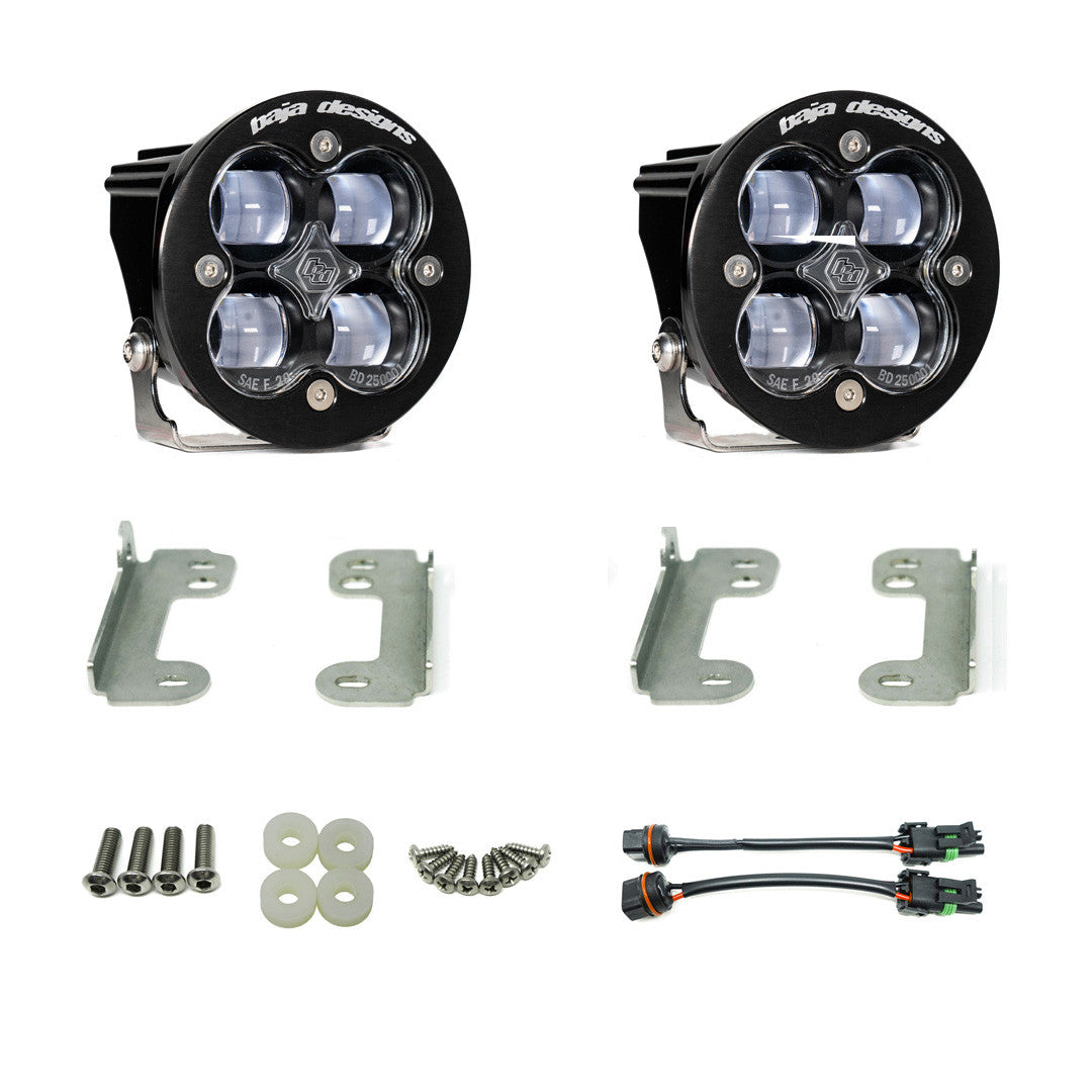 BAJA DESIGNS | Jeep Gladiator 2020-2024 & Wrangler JL 2018-2024 Squadron-R SAE Fog Pocket Light Kit w/ OE Sahara Bumper