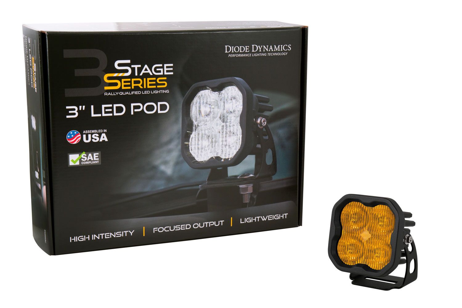 DIODE DYNAMICS | SS3 SAE Yellow Max LED Pod (One)