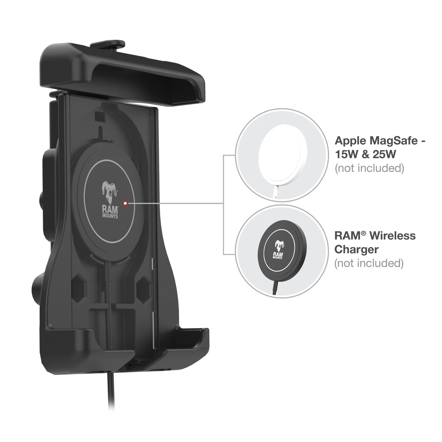 RAM MOUNTS | RAM Quick-Grip Holder for iPhone 12 Series + MagSafe