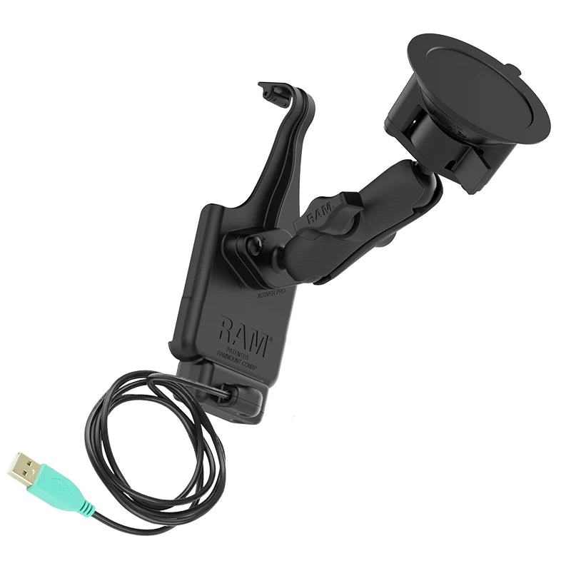 RAM MOUNTS | RAM Powered Suction Cup Mount for Samsung XCover Pro with Charger