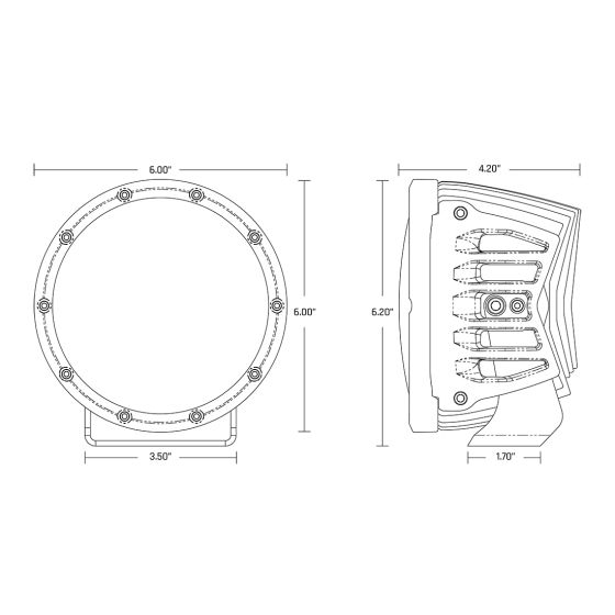 RIGID INDUSTRIES | 360-Series 6 Inch Spot with Amber PRO Lens | Pair (36210)