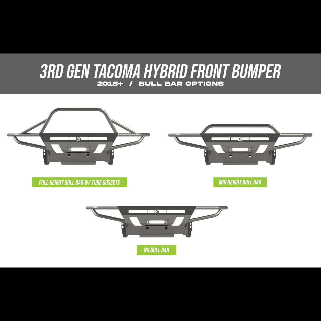 C4 FABRICATION | Tacoma 3rd Gen 2016-2023 Hybrid Front Bumper w/ Mid Height Bull Bar