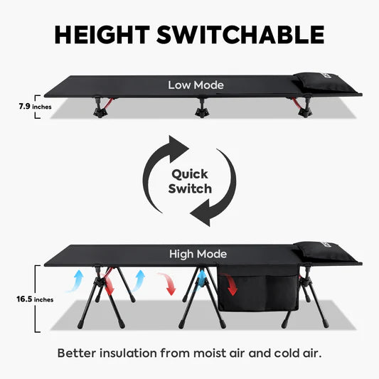 ICECO | XL Size Camping Cot for Adults Supports 400 Lbs (Enhanced Model)
