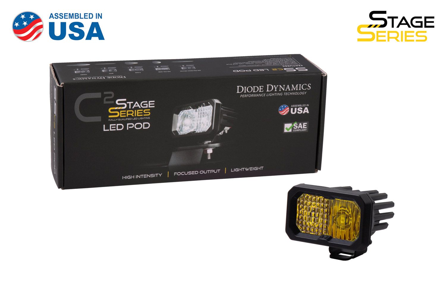 DIODE DYNAMICS | SSC2 SAE Yellow Sport Standard LED Pod (One)