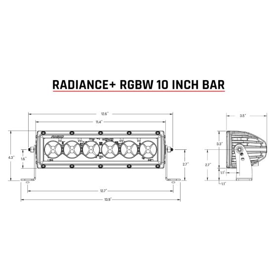 RIGID INDUSTRIES | Radiance+ 10 Inch RGBW Light Bar (210053)