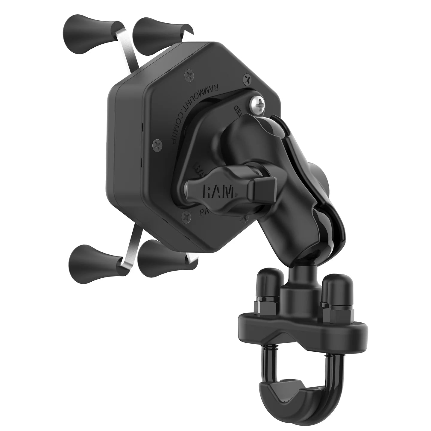 RAM MOUNTS | RAM X-Grip Phone Mount with Vibe-Safe & U-Bolt Base - Short