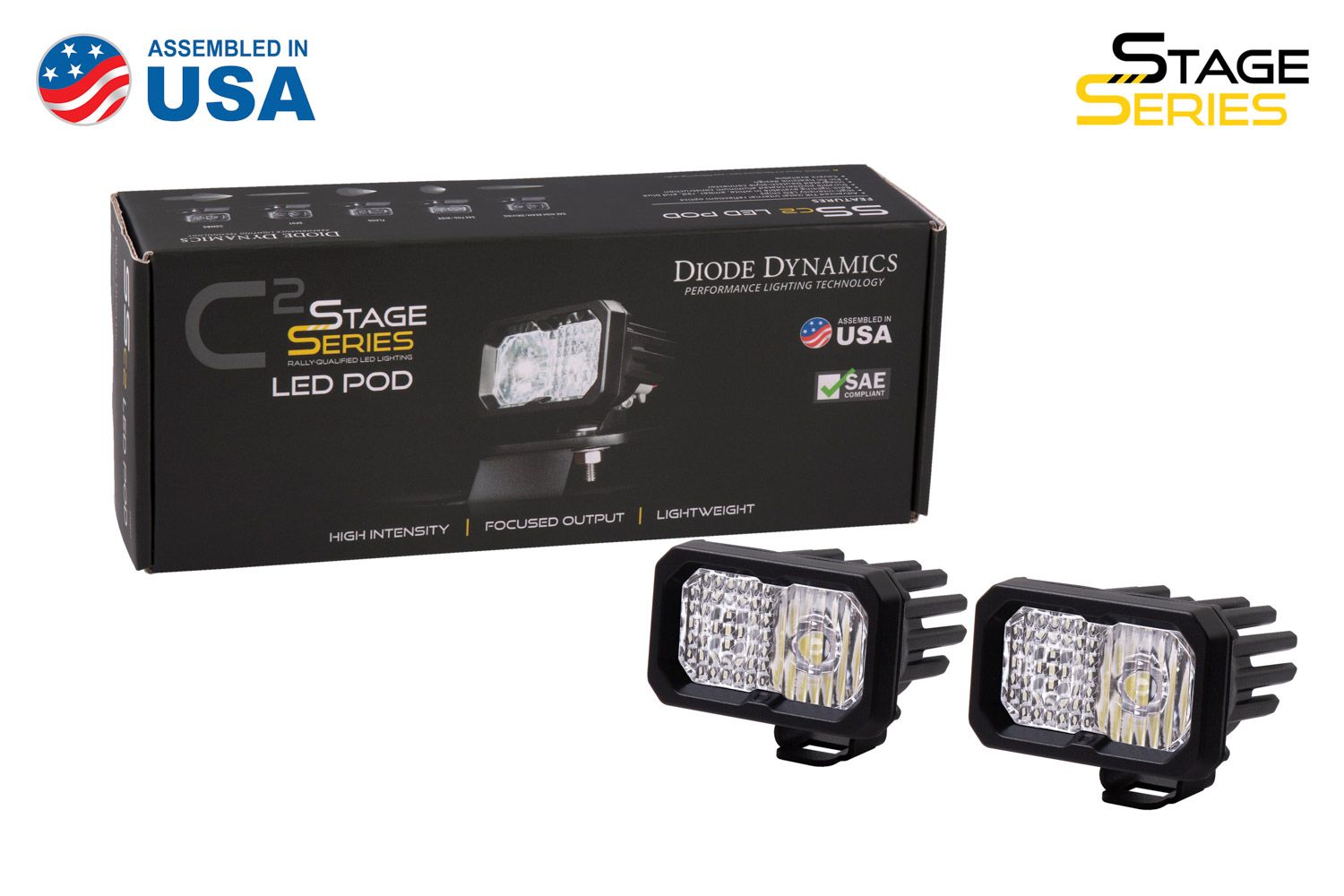 DIODE DYNAMICS | SSC2 SAE/DOT White Pro Standard LED Pod (Pair)