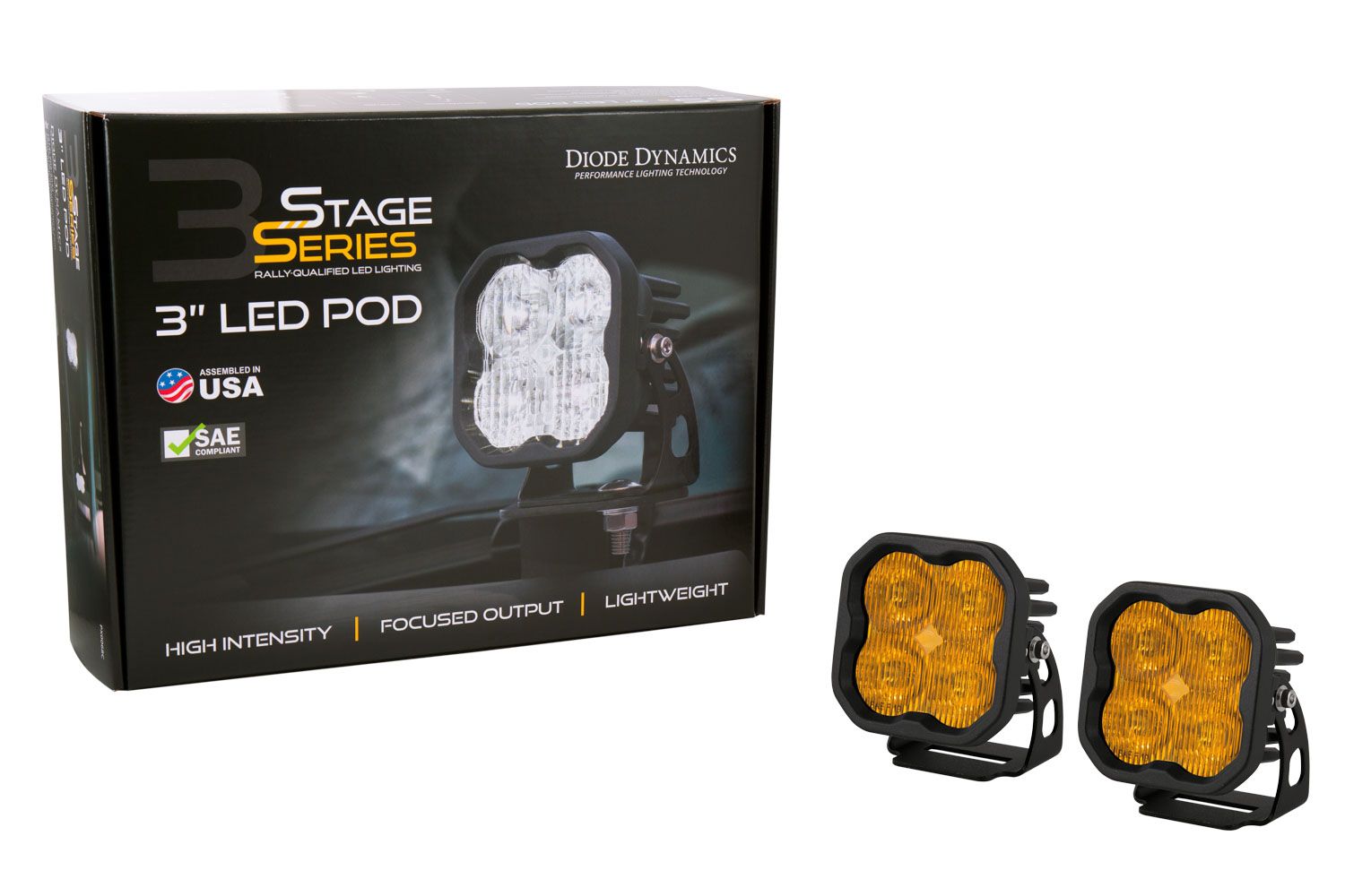 DIODE DYNAMICS | SS3 SAE Yellow Max LED Pod (Pair)