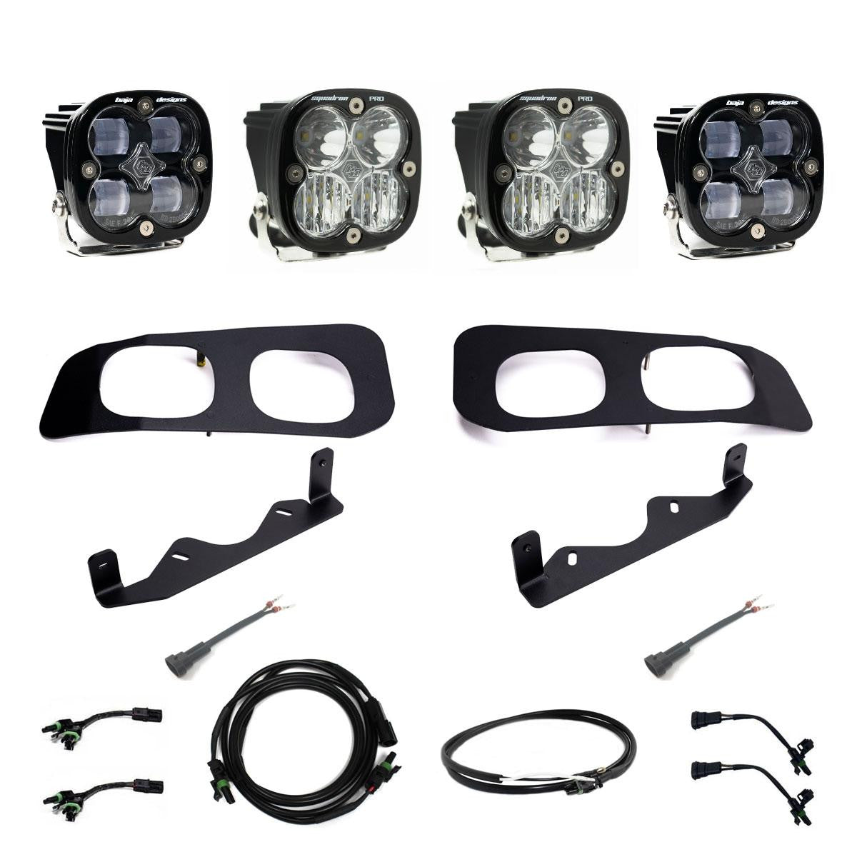 BAJA DESIGNS | Ford F-350 & 250 Super Duty 2023-2024 Squadron SAE/Squadron Pro Dual Fog Pocket Light Kit