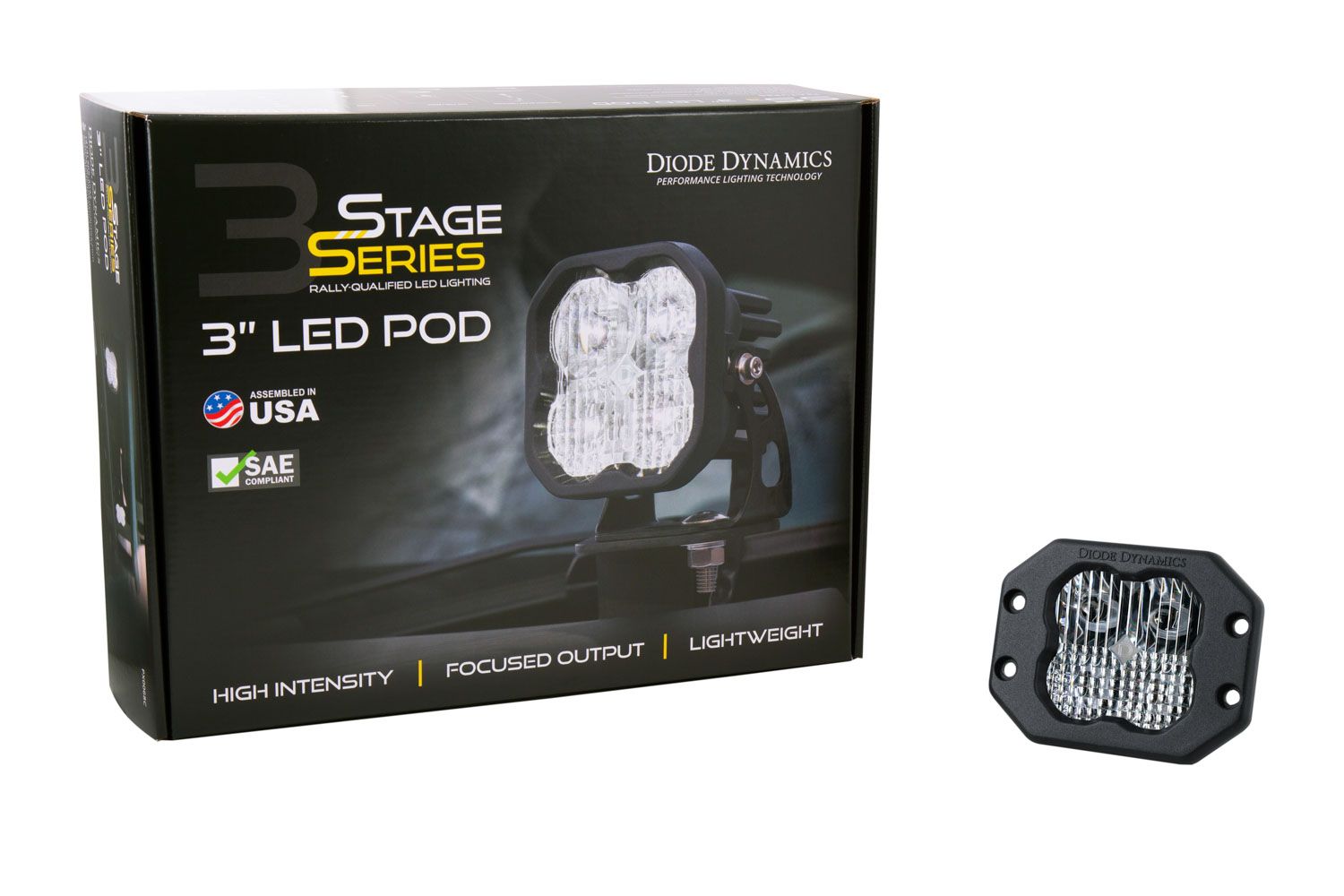 DIODE DYNAMICS | SS3 SAE/DOT White Sport Flush Mount LED Pod (One)