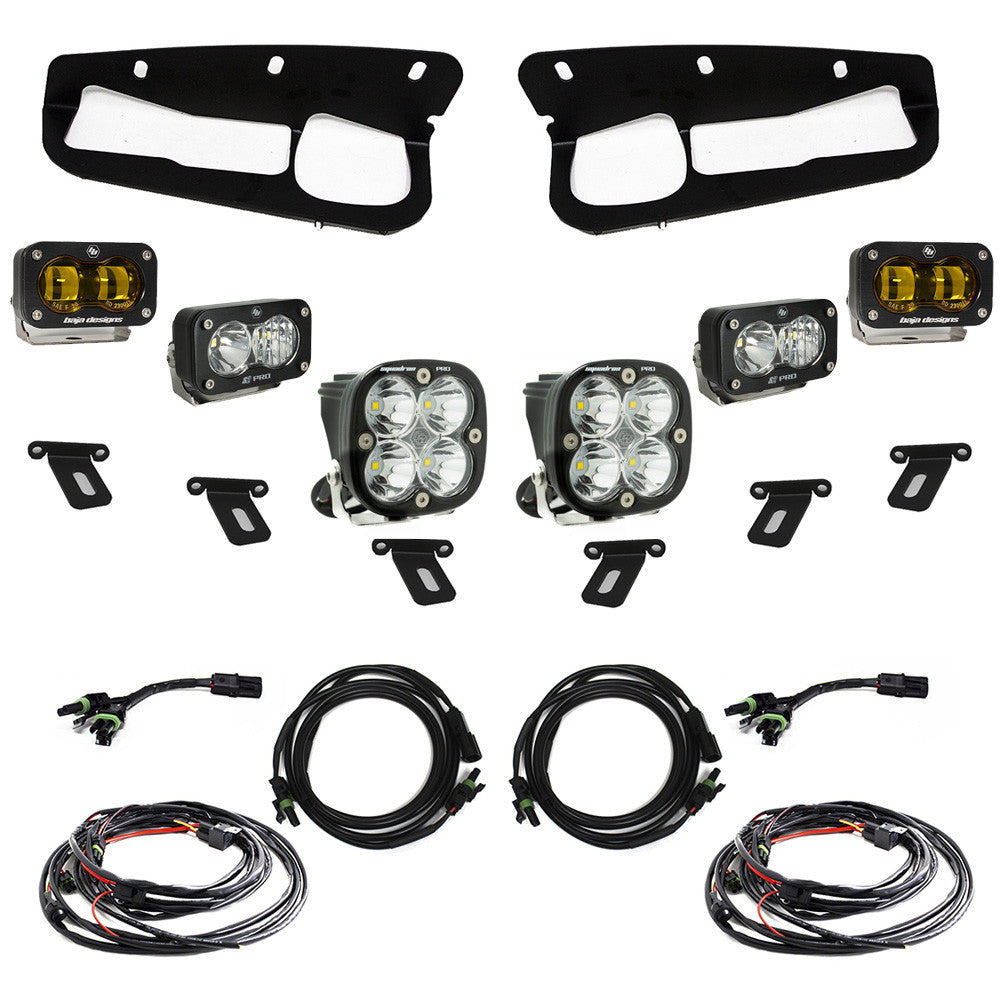 BAJA DESIGNS | Ford Bronco 2021-2024 S2 SAE Pro Fog Pocket Light Kit Steel Bumper