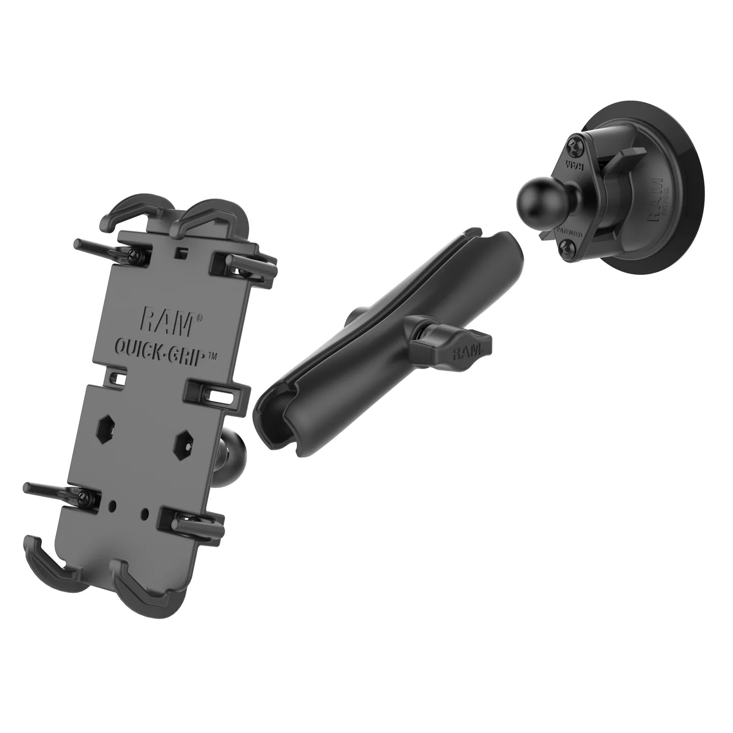 RAM MOUNTS | RAM Quick-Grip XL Phone Mount with Twist-Lock Suction Cup - Long
