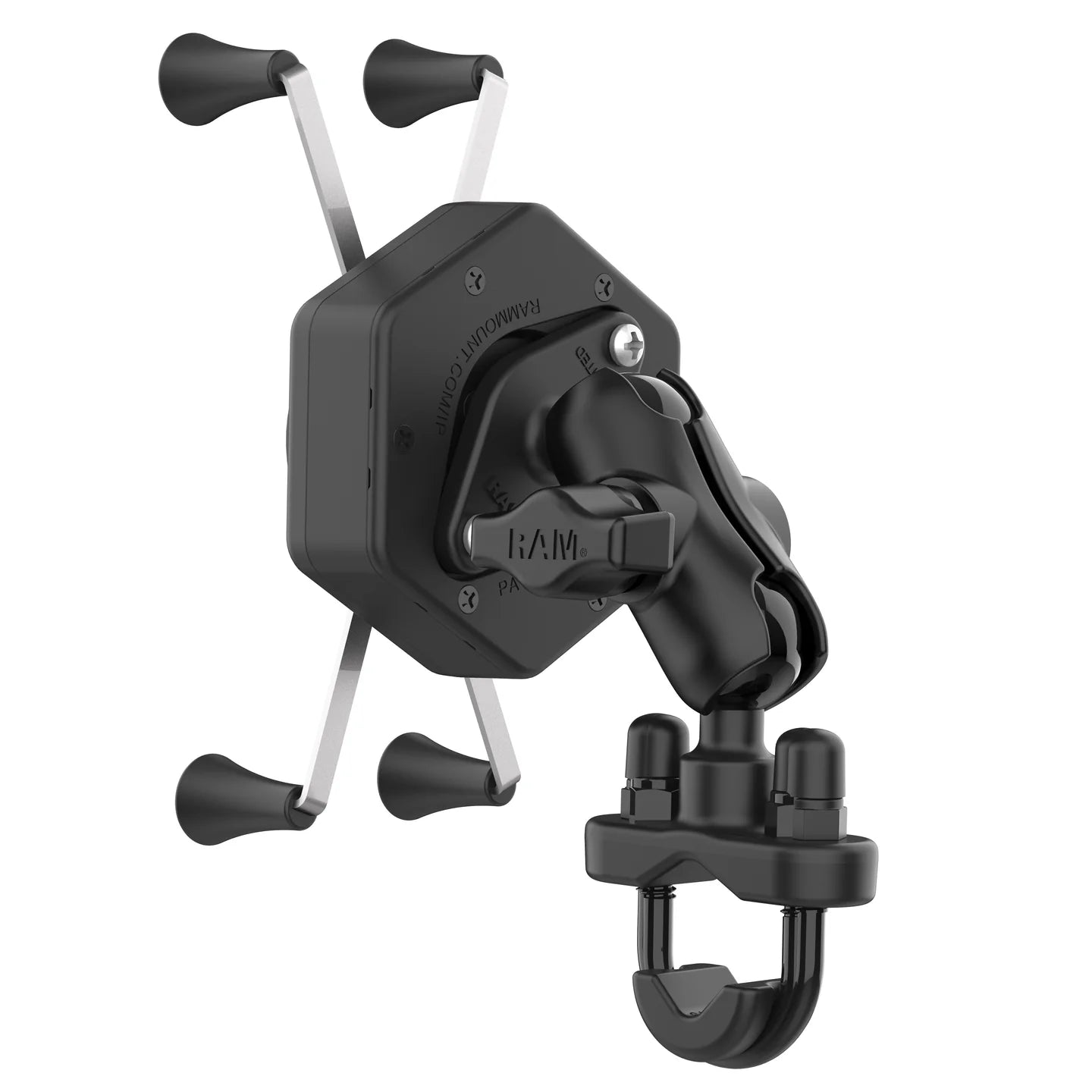 RAM MOUNTS | RAM X-Grip Large Phone Mount with Vibe-Safe & U-Bolt Base - Short