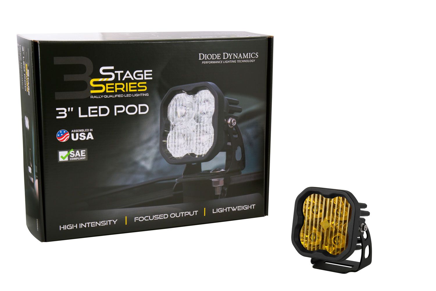 DIODE DYNAMICS | SS3 SAE Yellow Sport LED Pod (One)