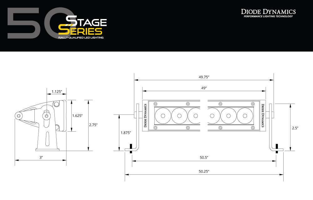 DIODE DYNAMICS | Stage Series 50" Amber Light Bar