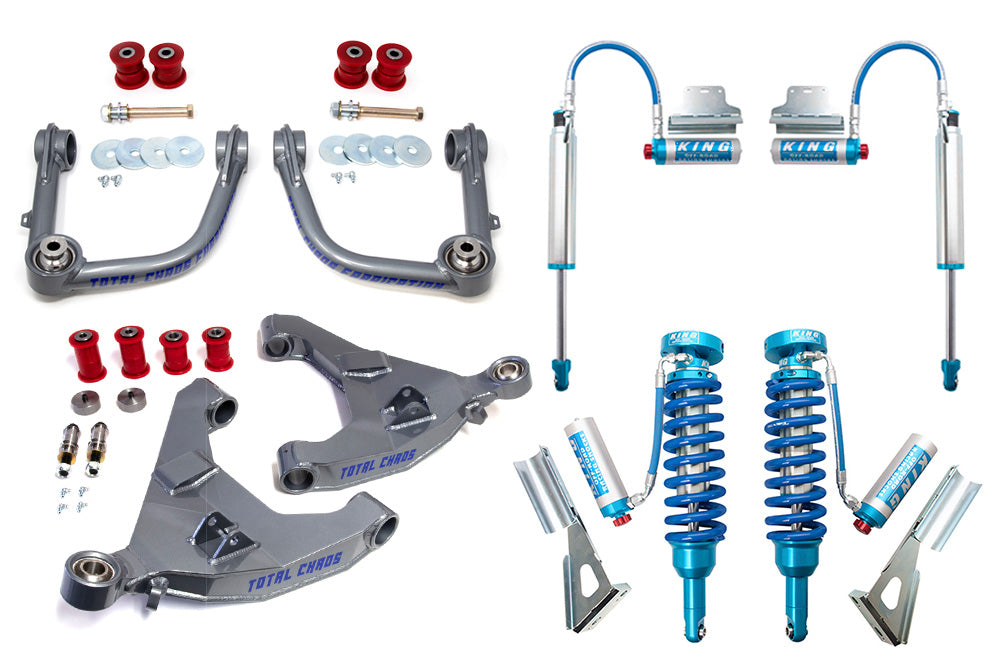 TOTAL CHAOS FABRICATION | Tacoma 3rd Gen (2016 - 2023) Mid Travel Lift Kit W/ Front & Rear 2.5 Inch Diameter Adjustable King Shocks (16-25-K3A)