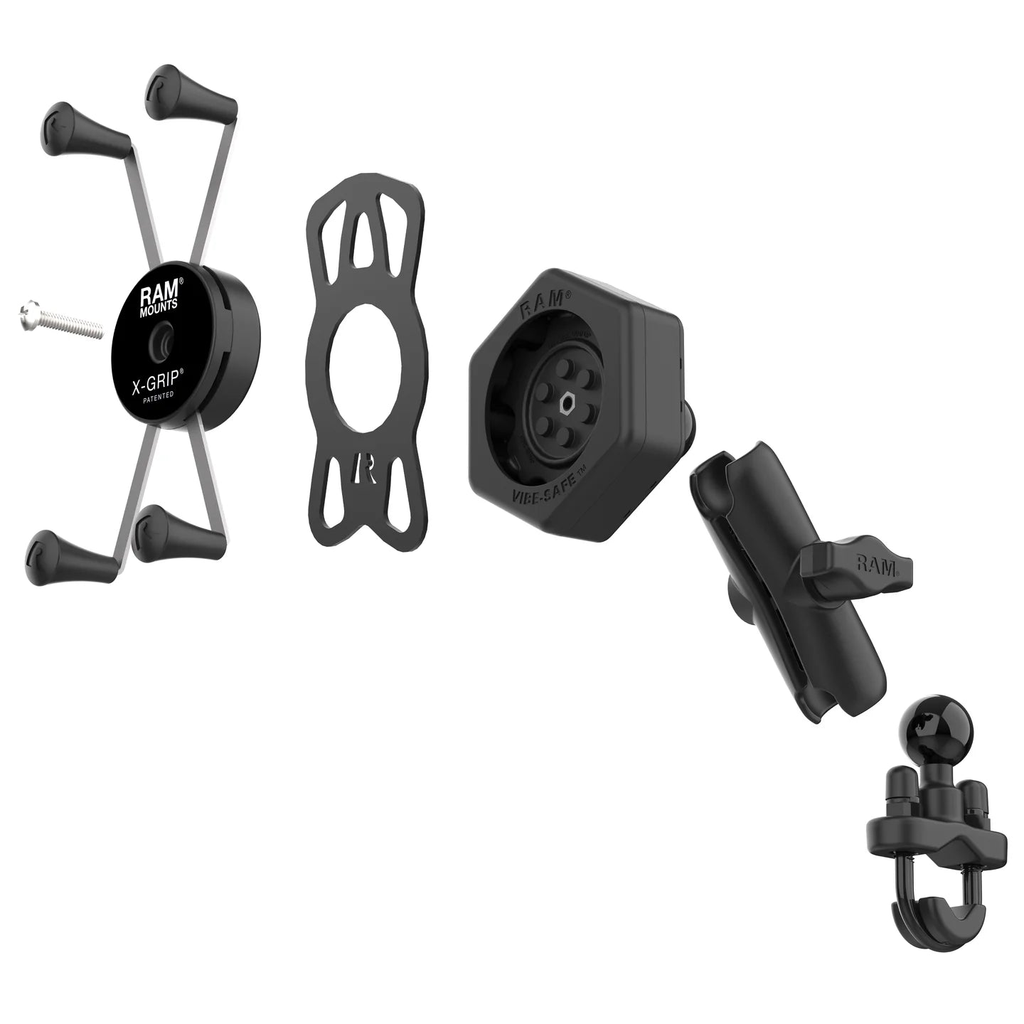 RAM MOUNTS | RAM X-Grip Large Phone Mount with Vibe-Safe & U-Bolt Base - Medium