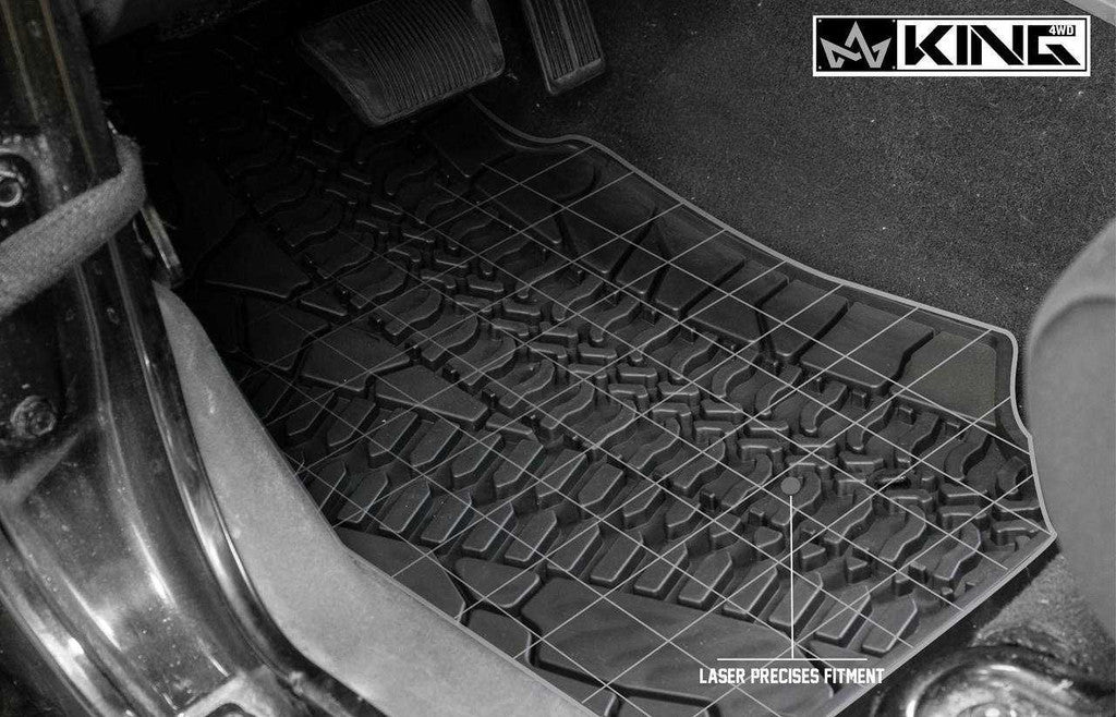 KING 4WD | Jeep Wrangler Unlimited JK 4 Door 2007-2013 Premium Four-Season Floor Liners Front and Rear Passenger Area (28010301)