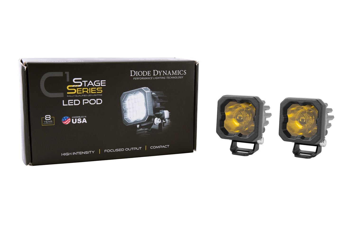 DIODE DYNAMICS | SSC1 Yellow Sport Standard LED Pod (Pair)