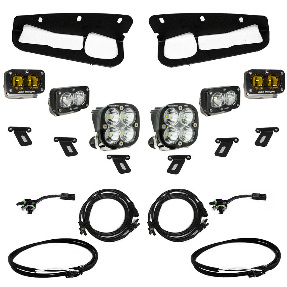 BAJA DESIGNS | Ford Bronco 2021-2024 S2 SAE Pro Fog Pocket Light Kit Steel Bumper