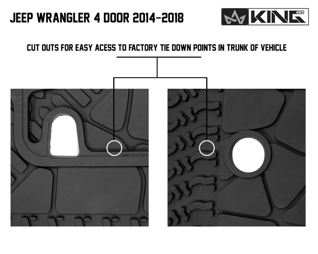 KING 4WD | Jeep Wrangler Unlimited JK 4 Door 2015-2018 Premium Four-Season Cargo Liner With Sub Woofer Cut Out (28020501)