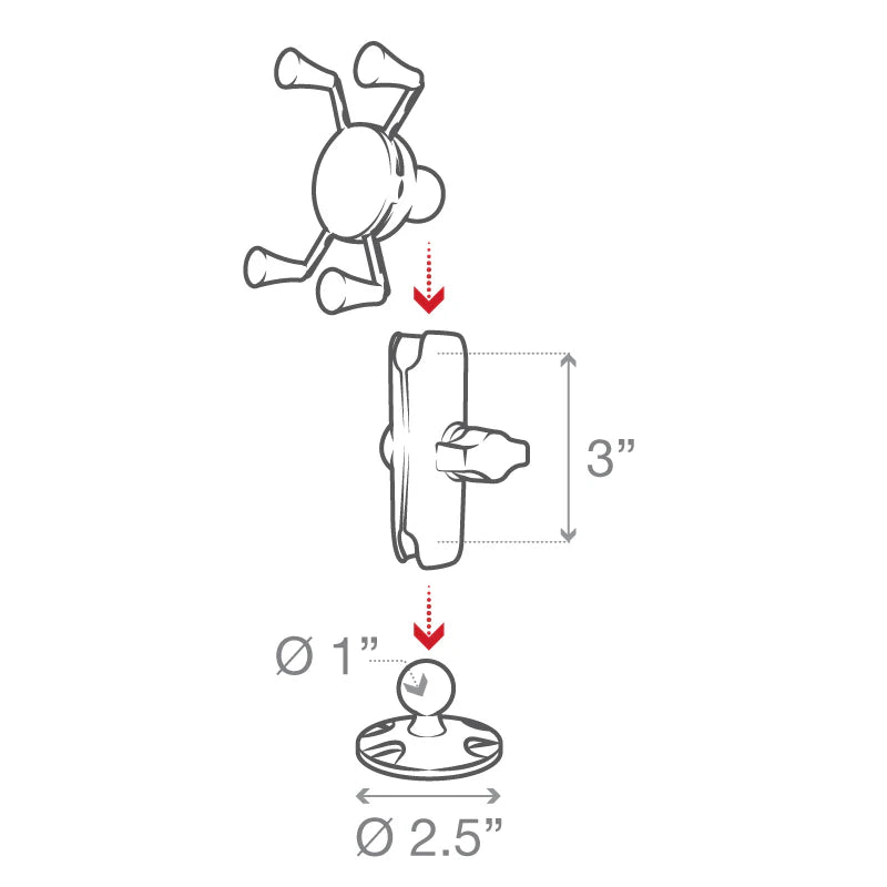 RAM MOUNTS | RAM X-Grip High-Strength Composite Phone Mount with Drill-Down Base