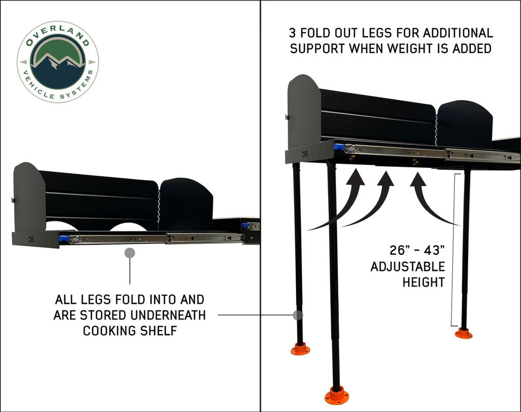 OVERLAND VEHICLE SYSTEMS | Camp Cargo Box Kitchen With Slide Out Sink, Cooking Shelf & Work Station (21010401)