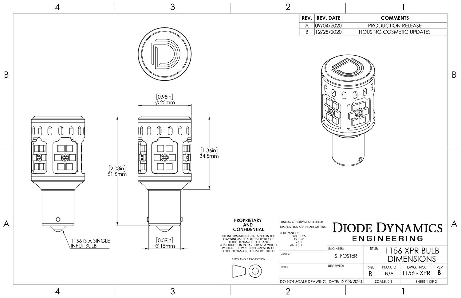 DIODE DYNAMICS | 1156 XPR Backup LED Bulbs