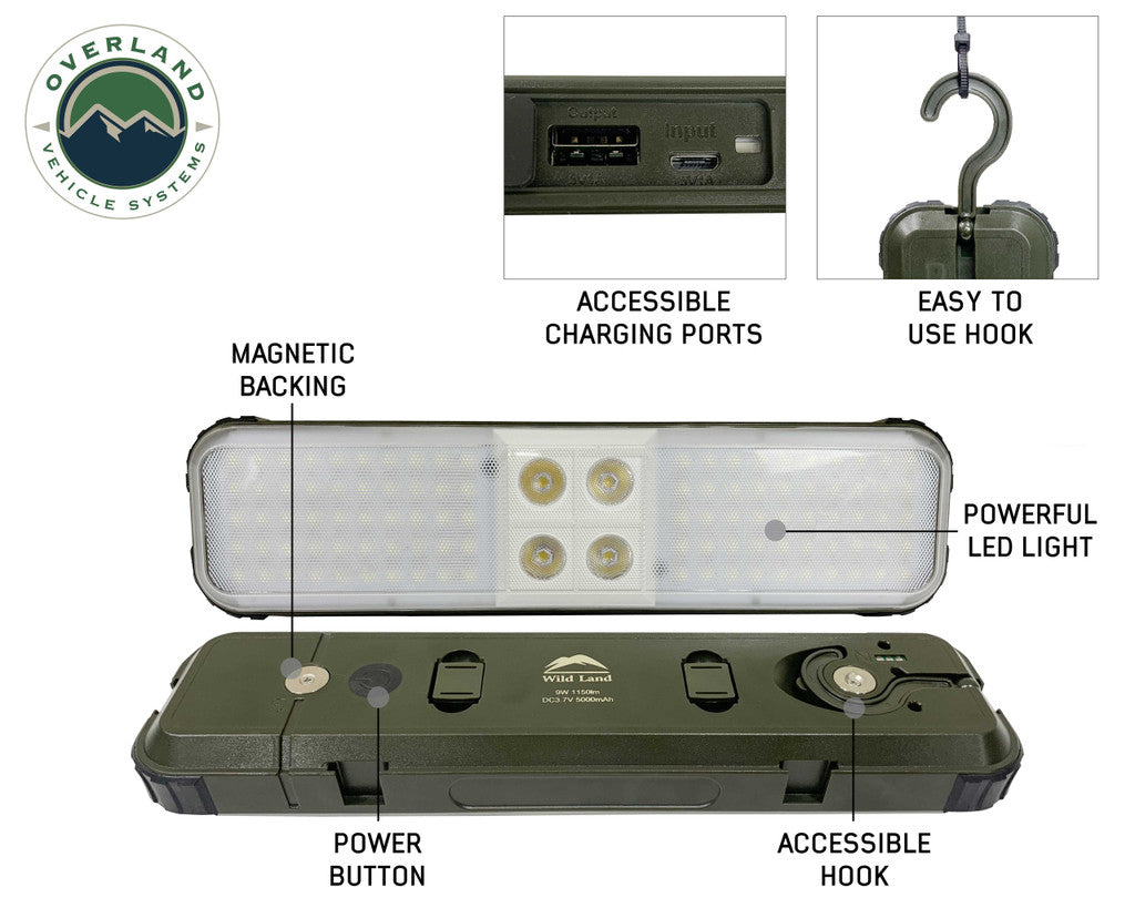 OVERLAND VEHICLE SYSTEMS | Wild Land Encounter Solar Powered Camping Light With Removable Light Pods (15059901)