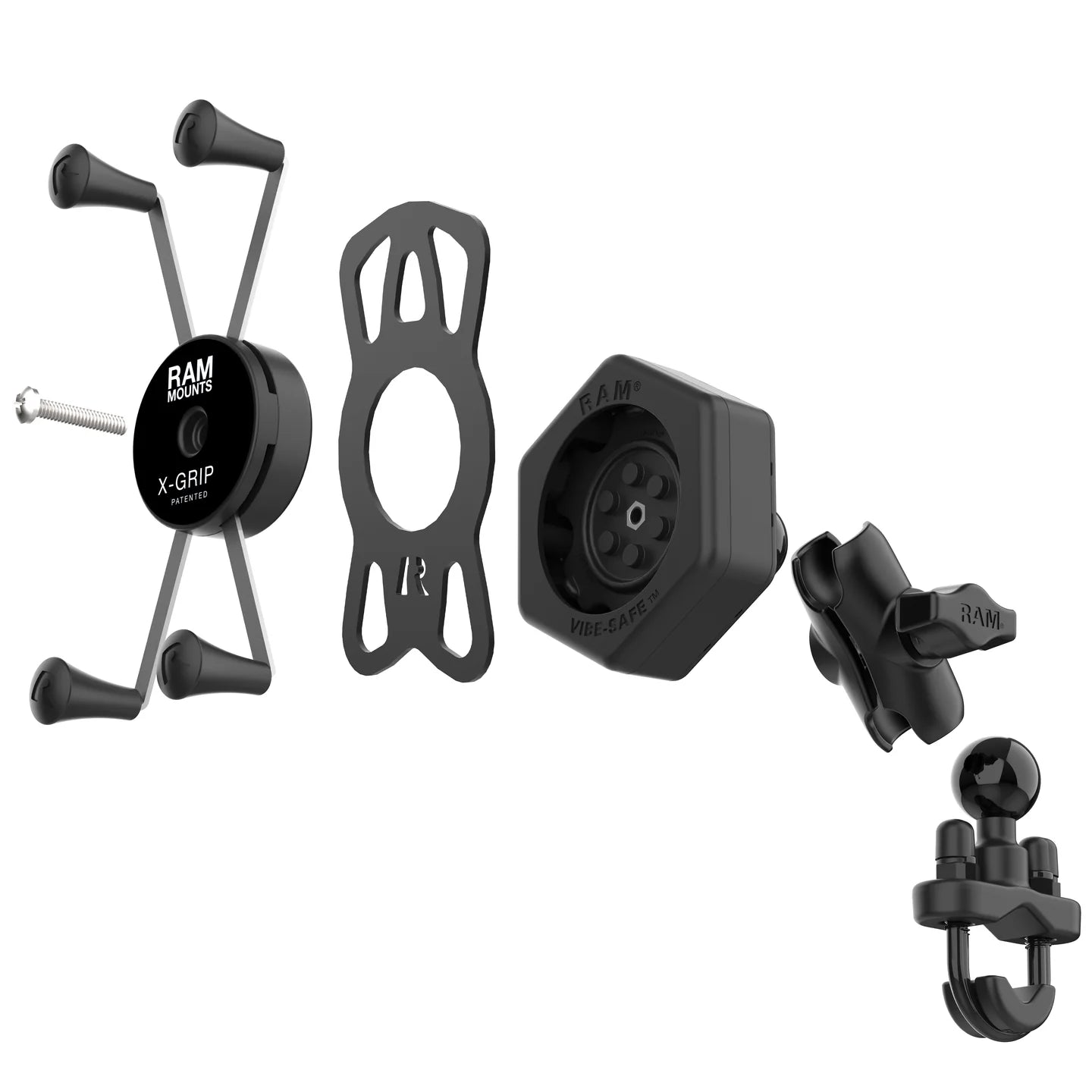 RAM MOUNTS | RAM X-Grip Large Phone Mount with Vibe-Safe & U-Bolt Base - Short
