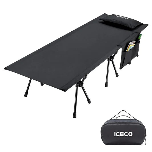 ICECO | Portable Camping Cot for Adults With Camping Blanket