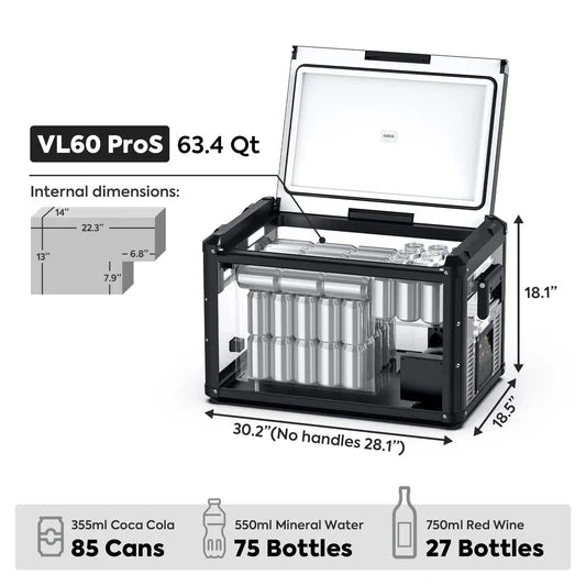 ICECO | 63.4QT VL60ProS With Cover Portable Fridge Electric Cooler