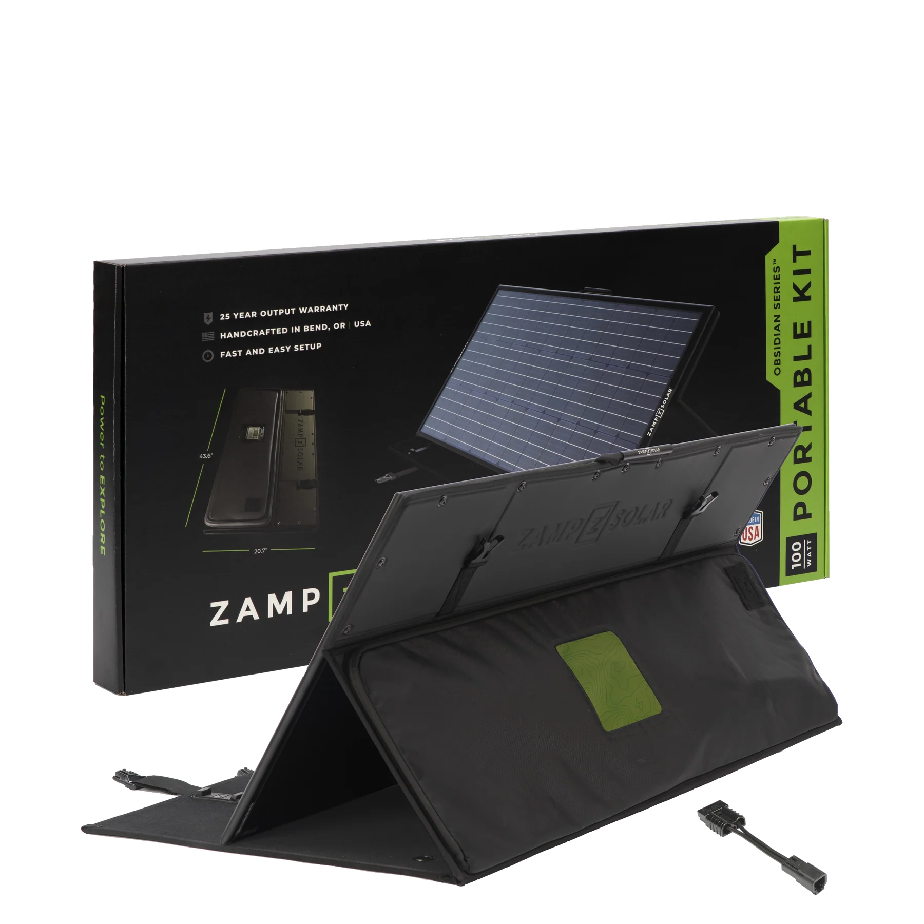 ZAMP SOLAR | Obsidian Series 100 Watt Dometic PLB40 Charging Kit