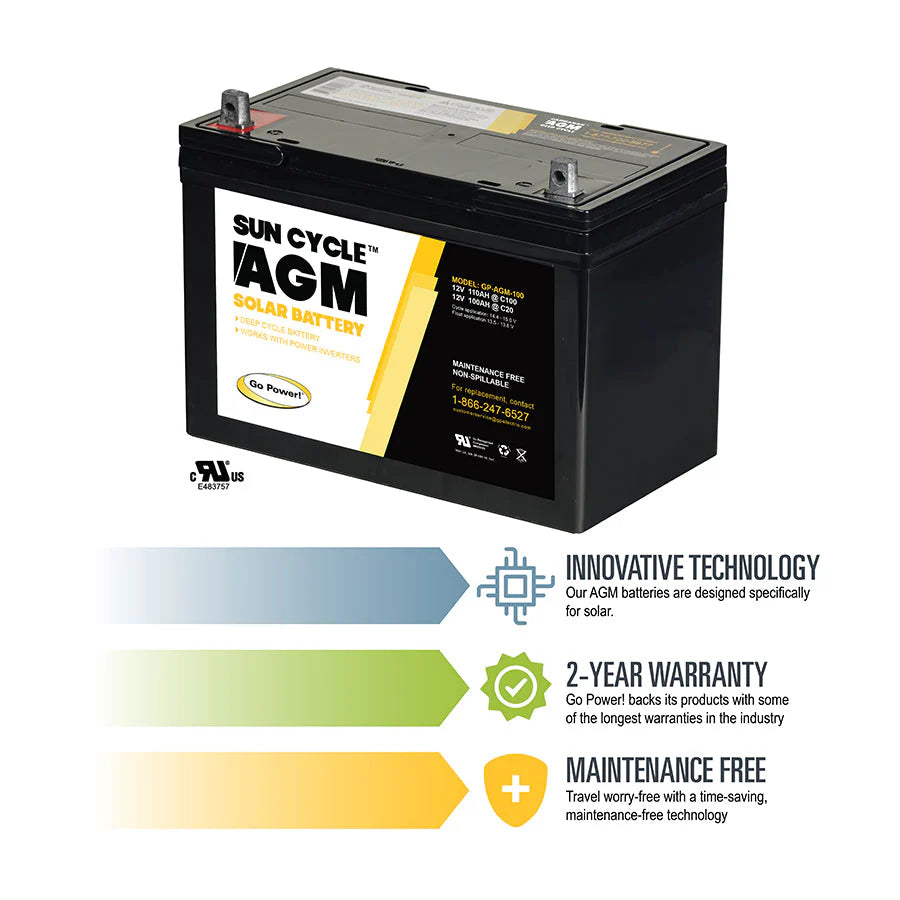 ZAMP SOLAR | Go Power 12 Volt AGM Solar Battery