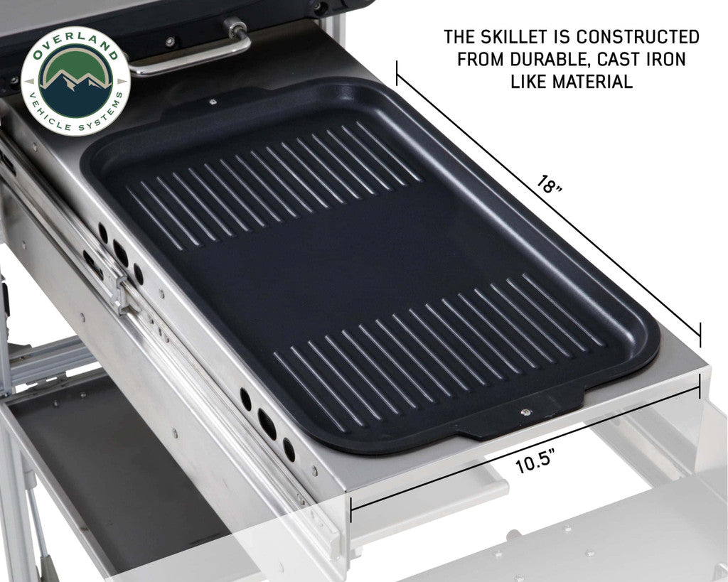 OVERLAND VEHICLE SYSTEMS | Komodo Camp Kitchen - Dual Grill, Skillet, Folding Shelves & Rocket Tower Stainless Steel (30100001)