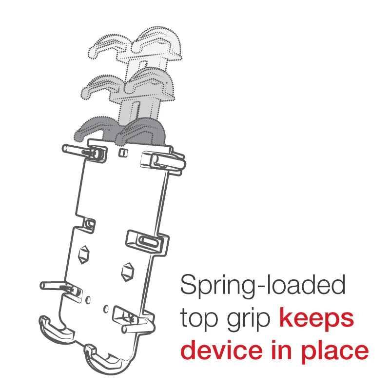 RAM MOUNTS | RAM Quick-Grip XL Phone Mount with Vibe-Safe & Fork Stem Base - Short